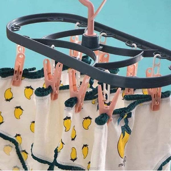 

hangers & racks plastic 12 clips underwear socks drying rack multifunction hanger clothes dryer storage holder jy13 21 drop