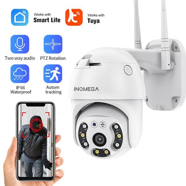 

cameras inqmega tuya smart 3mp ptz camera ip66 wifi ir two-way audio wireless hd cam security auto tracking surveillance cctv 24 hours