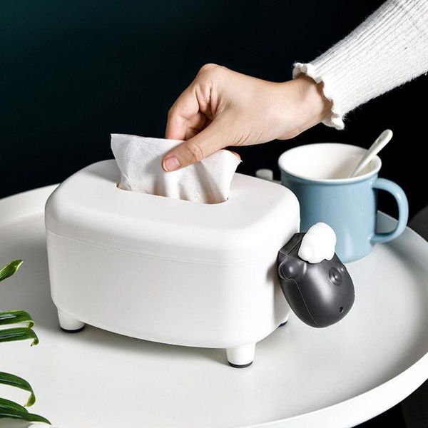 

tissue boxes & napkins cartoon sheep cover box napkin holder storage container phone stand office deskpaper towel organizer