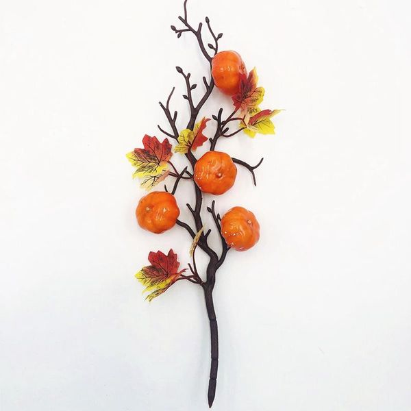 

novelty items 6pcs simulation pumpkin oak fruit cuttings artificial branch thanksgiving harvest home decoration