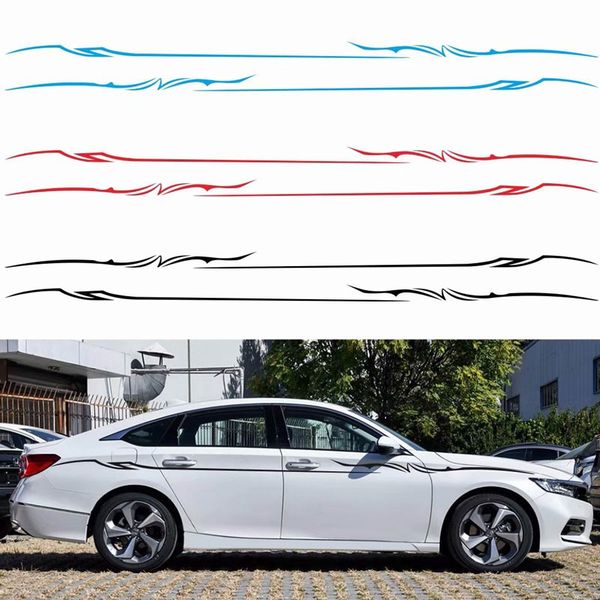 

2pcs/set 10*350cm racing waist sticker cover body decals