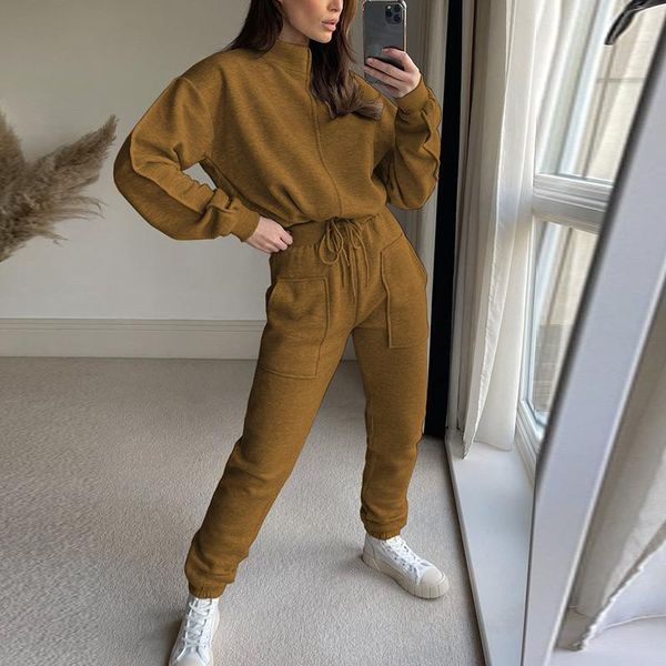

women's two piece pants women casual knitted warm suits autumn winter turtleneck female sets loose pullovers and straight trouser track, White