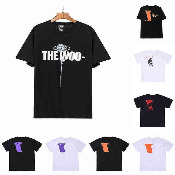 

summer 22ss mens womens designers t shirts loose tees apparel fashion brands man s casual vlones shirt luxurys clothing polos shorts, White;black