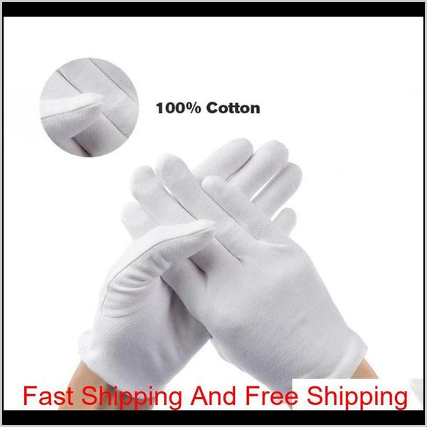 

12pcs soft white cotton gloves garden housework protective glove inspection work wedding ceremony gloves anti-static re qylhea pthome