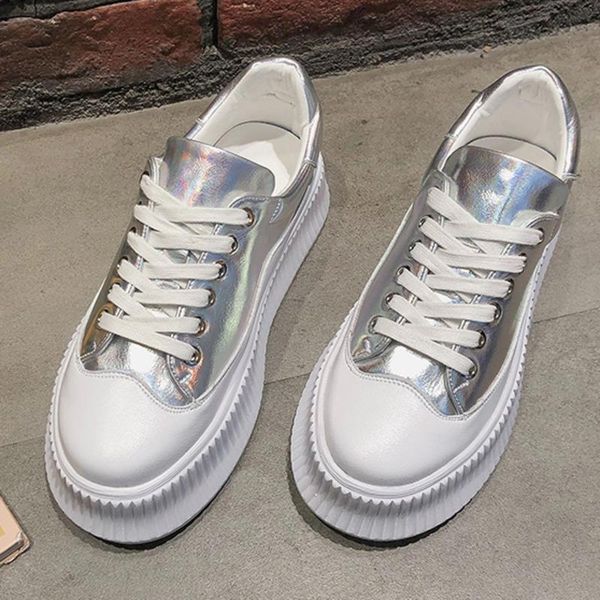 

dress shoes [deat] 2021 spring autumn fashion casual lace up solid round toe single sport thick bottom platform sneaker women se316, Black