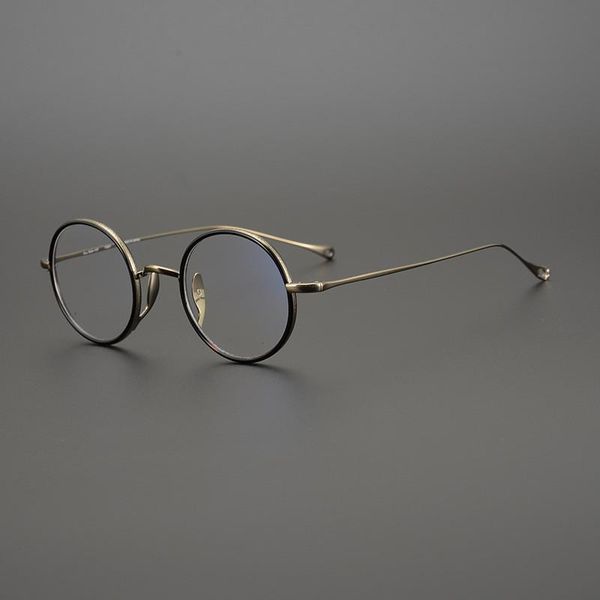 Occhiali da sole moda Montature Occhiali da vista fatti a mano giapponesi John Lennon Occhiali da vista rotondi in titanio con montatura da uomo Retro Miopia Lettura Gafas ottici