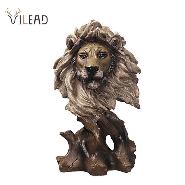 ViLead Современные моделированные фигурки животных орел волк тигр льва лошади статуя домашнего офиса украшения гостиной интерьер ремесел 210804