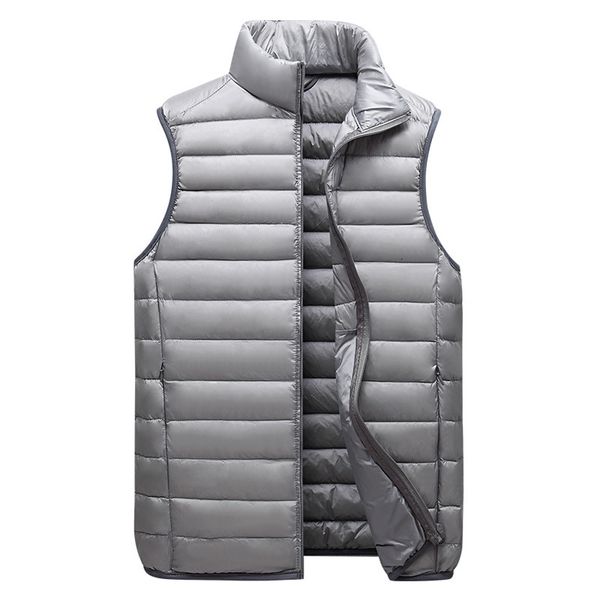 

autumn and winter light warm 2021 new shoulder stand collar trend vest men's down jacket, Black;white