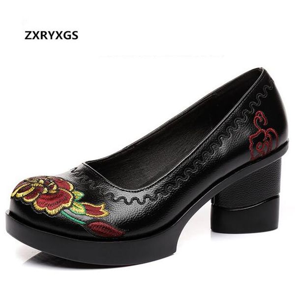 

dress shoes high end exquisite embroidery women pumps genuine leather fashion banquet wedding heel, Black