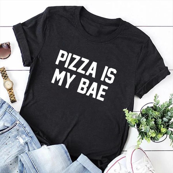 

pizza is my tshirts womens t shirt cotton casual funny tee hipster black white grey drop ship