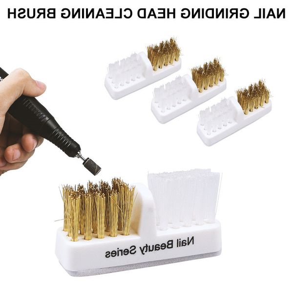 

1pc nail drill manicure brushes for nail accessories cleaning brush cleaner nail drill bit clean tool copper wire drill brush, Yellow