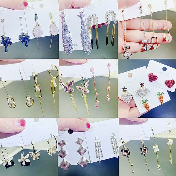 

wholesale 925 silver needle tassel earrings new luxury drop jewelry earrings fashion collocation big earrings for women yao