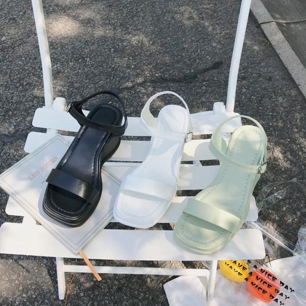 

slippers for girls summer 2021 princesses little girls' soft soles toddler girl shoes flat beach shoe, Black