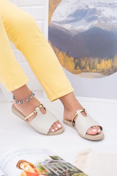 

slippers women's beige piping, Black