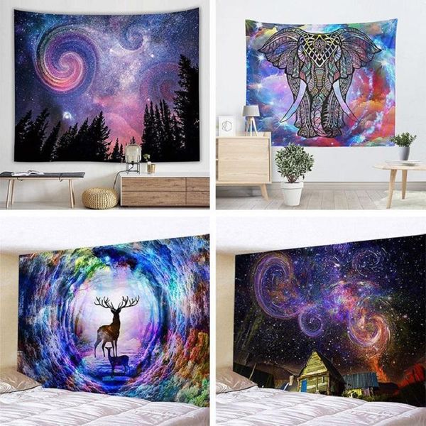 

tapestries black and white moon mandala tapestry bohemian decoration wall hanging bedroom scene starlight art home