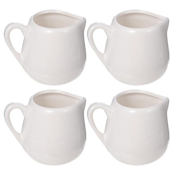 

spoons 4 pcs ceramic creamer jugs sauce storage container cups with handle