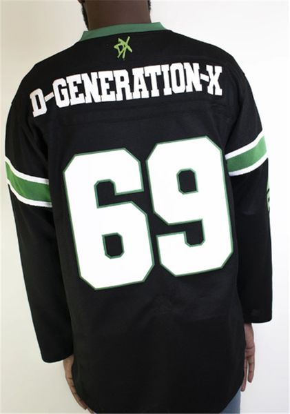 

new arrival d-generation x hockey jersey sports meet movies hockey collection embroidered, Black