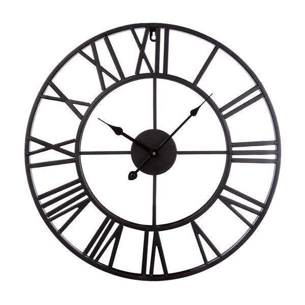 

47cm metal wall clock vintage hanging wall clock silent iron roman numeral decorative for living room bedroom kitchen offi