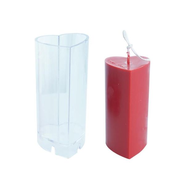 

craft tools 6.2x12.8cm candle molds heart clear plastic making tool for diy candles