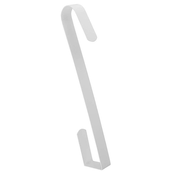 

hooks & rails over door wreath hook - thin metal holder seasonal hanger for front or back (white)