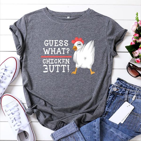

women's t-shirt plus size 100%cotton letters funny chicken print tshirt women t shirt female short sleeve tees 2021 summer clothes, White