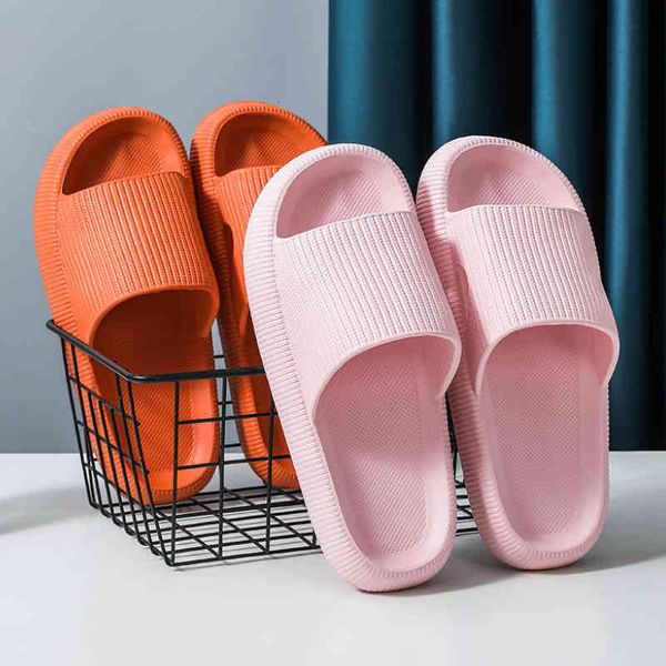 

slippers internal and female bathroom slippers, thick indoor non-slip deodorant, elevation, soft shoes for men women l88j, Black