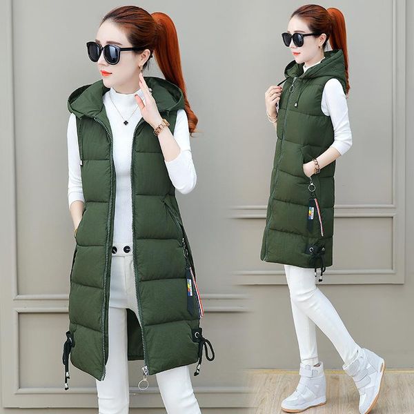 

women's vests 2021 plus size 3xl women vest winter coat ladies gilet colete feminino casual pocket hooded waistcoat female sleeveless j, Black;white