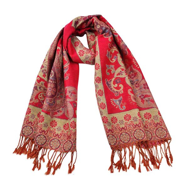 

new fashion jacquard cashew rayon acrylic tassel scarf shawl for warmth, Blue;black