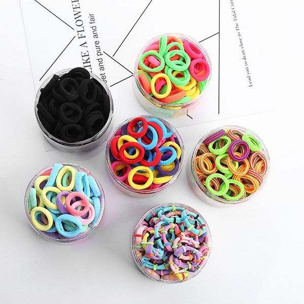 

100pcs hair bands for girls womens hair accessories scrunchy decorations elastic black rubber band christmas gift, Slivery;white