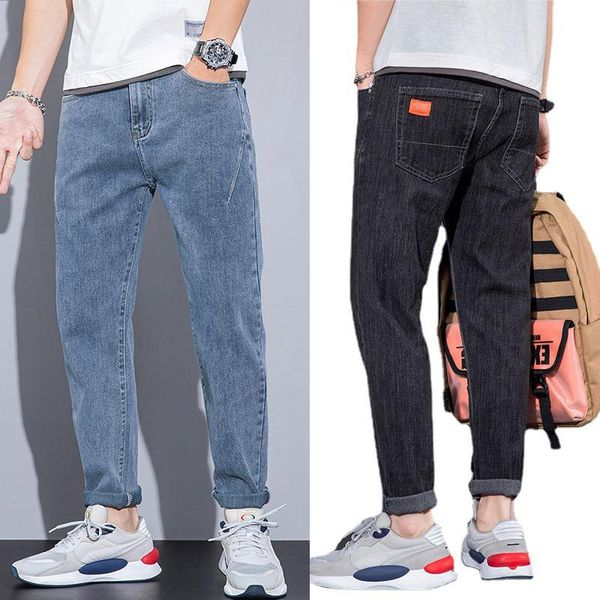 

men's jeans 2021 spring and autumn winter retro slim pants straight leg, Blue