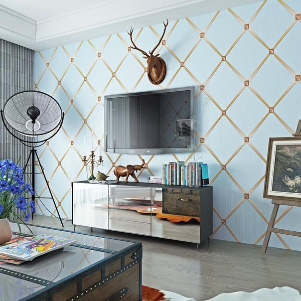 

wallpapers geometric wall papers home decor for living room walls blue grey diamond wallpaper roll bedroom decoration mural papel pintado