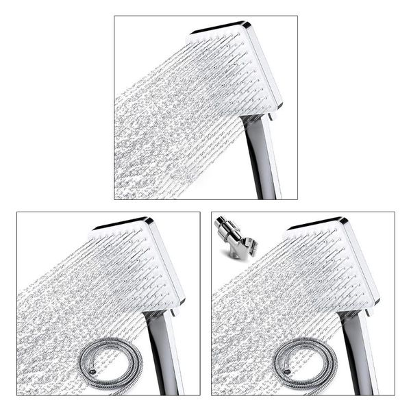 

bathroom shower sets handheld square head 6 modes pressurized with hose