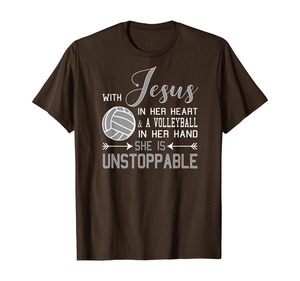 

With Jesus In Her Heart A Volleyball Hand She Is T-shirt, Mainly pictures