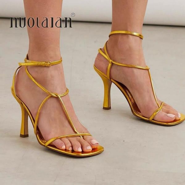 

sandals summer women narrow band vintage open toe high heels buckle strap heel designer fashion shoes, Black