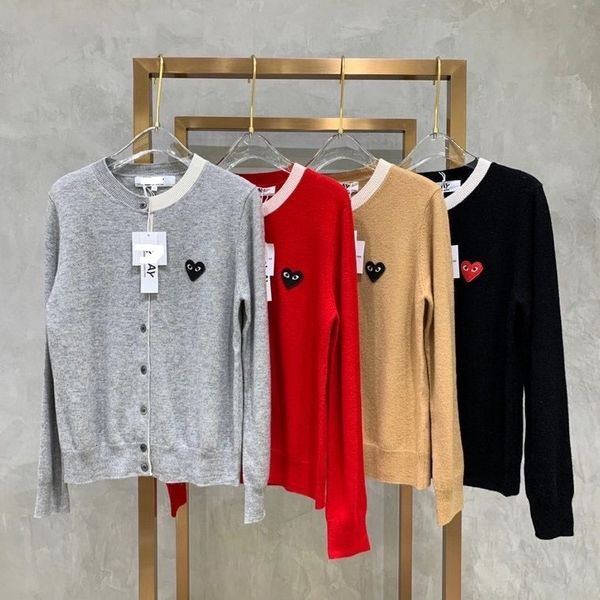 

chaopai chuanjiu crew neck contrast baoling cardigan embroidered love pla * y lovers sweater, White
