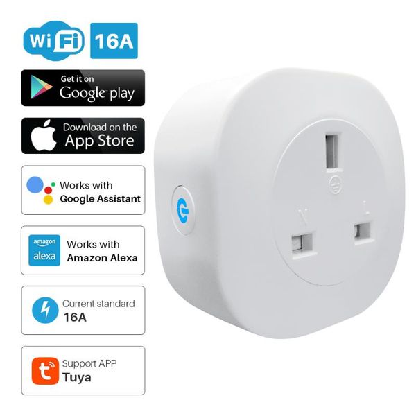 

smart power plugs uk plug no hub required 16a wifi wireless socket outlet works with amazon alexa google home timer d30