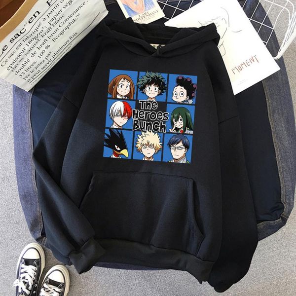 

men's hoodies & sweatshirts many the heroes bunch printing male hoodie creative sport street fashion men clothing comfortable loose tra, Black