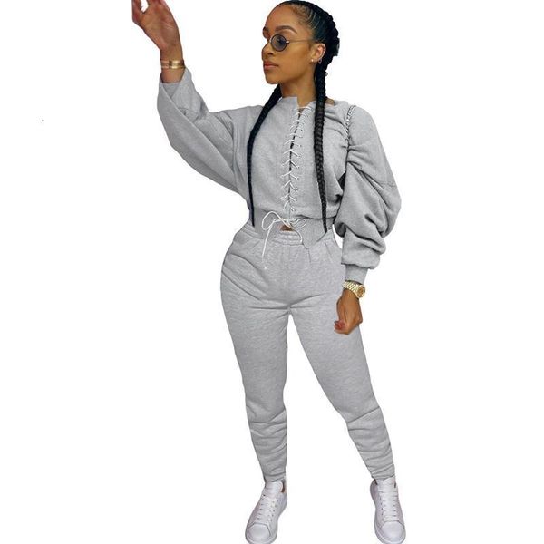 

casual tracksuit women 2 piece set fall sportwear joggers women set suits sweatsuit pants two piece winter outfits for women, Gray