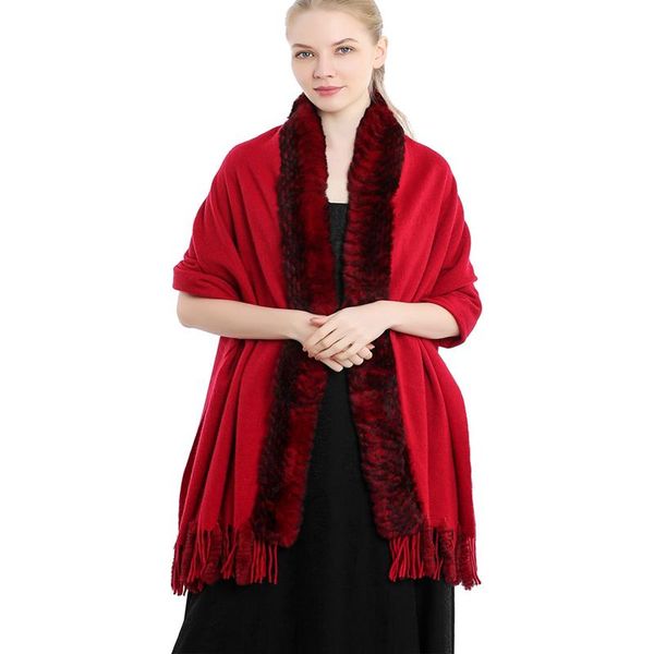 

scarves fashion women pure wool scarf otter fur shawl autumn winter thick warm shawls wedding and party pashminas, Blue;gray