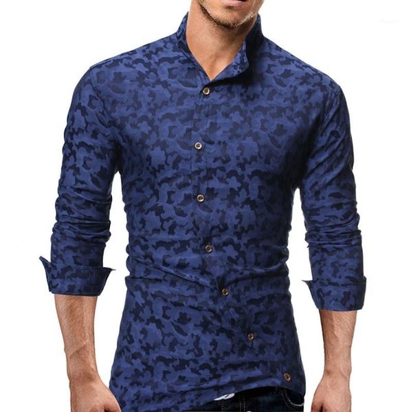 

kancoold casual shirt turn-down collar men's shirt autumn splicing business leisure printing long-sleeved blouse nov111, White;black