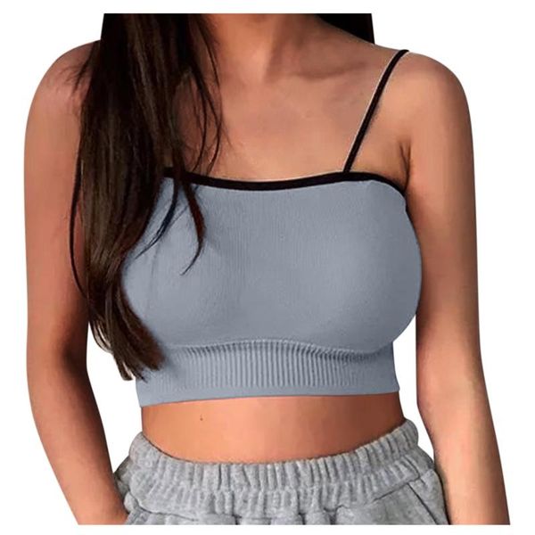 

yoga outfit 25# women crop bra tube female streetwear sleeveless seamless sports camis bandeau basic tank