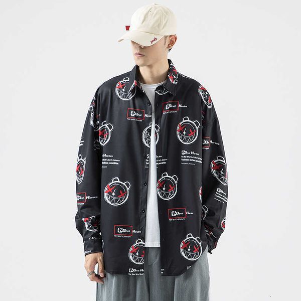 

men's polos brand spring autumn long sleeves flannel collar black white korea style shirt for clothes mjpy, White;black