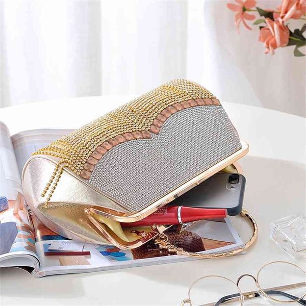 

new korean tassel flash lady hand diamond inlaid banquet dinner wedding bag