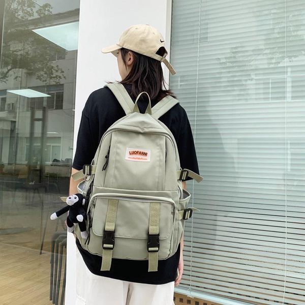 

men and women college wind backpack nylon fabric hang bag