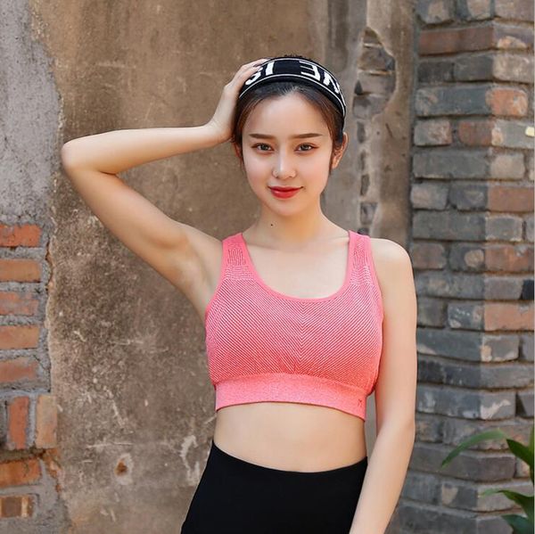 

gym clothing women fitness yoga sports bra for running adjustable spaghetti straps padded seamless athletic vest s  l, White;black