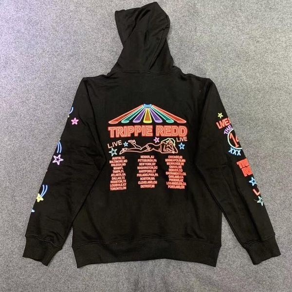 

men's women's streetwear sweatshirt trippie redd merch trippieland hoodie hoodie men's casual hip hop pullover, Black