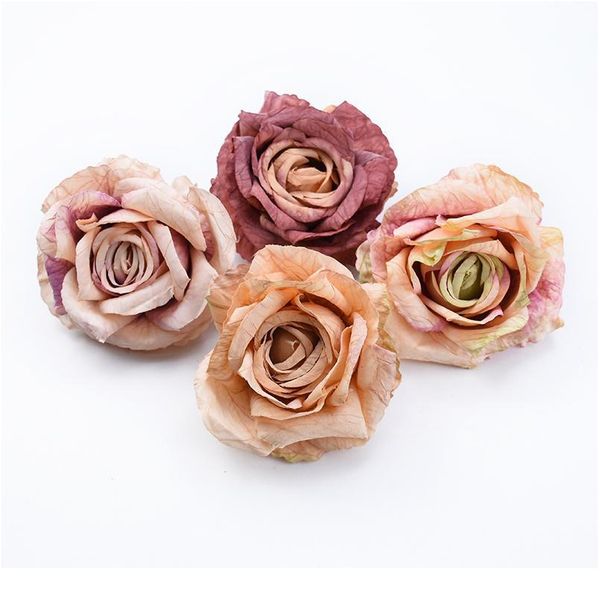 

30/50pcs 9 cm silk roses artificial flowers home decoration christmas wreaths wedding headwear brooch holiday supplies s jlltsv