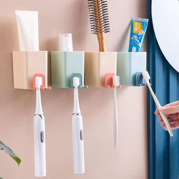 

toothbrush holders multifunctional holder rack toothpaste container powerful suction cup storage box stand bathroom organizer