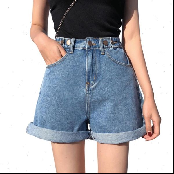 

womens denim shorts classic vintage high waist blue wide leg female caual summer ladies shorts jeans for women, White;black