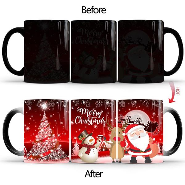 

mugs merry christmas ceramic mug coffee cup water color change for 2021 gift
